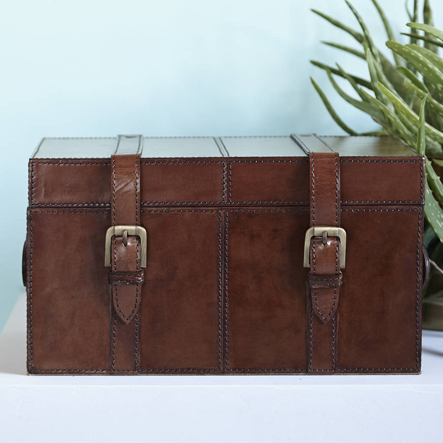 leather keepsake trunk by life of riley