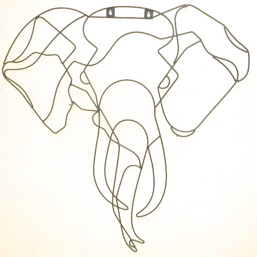 elephant wire wall art by london garden trading