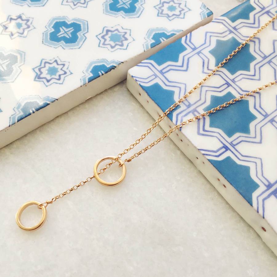 sterling silver double loop necklace by tara osborne jewellery