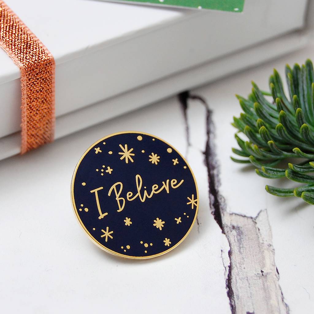 I Believe Enamel Pin Keepsake Card By Clara And Macy