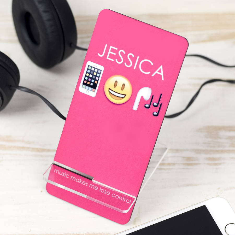 personalised music 'emoji' mobile phone rest by the little picture