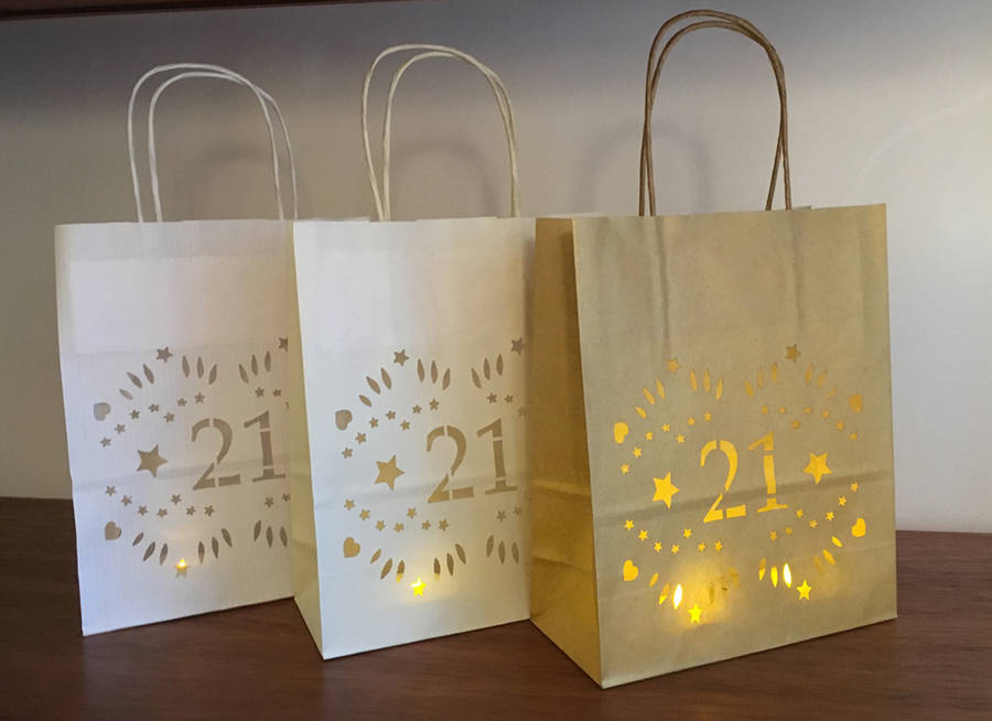 21st birthday luminaria bags by baloolah bunting