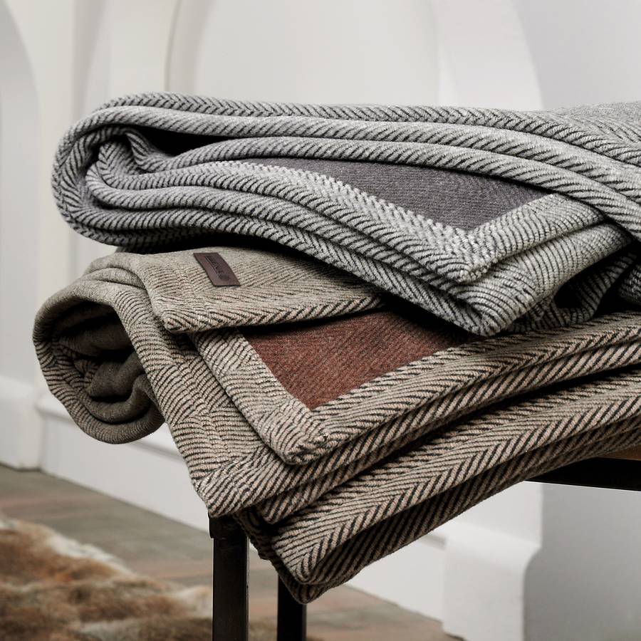 thomas herringbone blanket by marquis & dawe