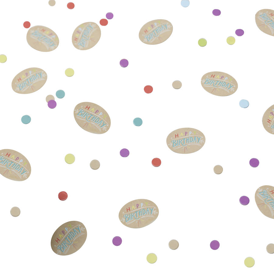 happy birthday party table confetti by ginger ray
