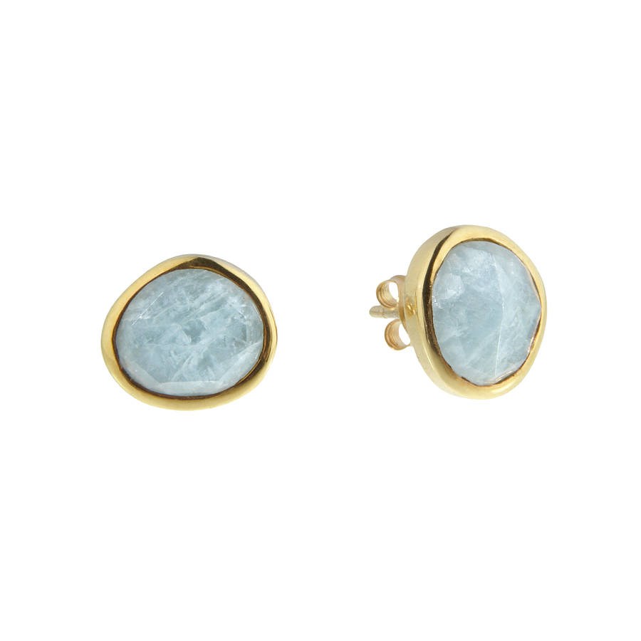 simple semi precious stud earrings by carrie elizabeth jewellery