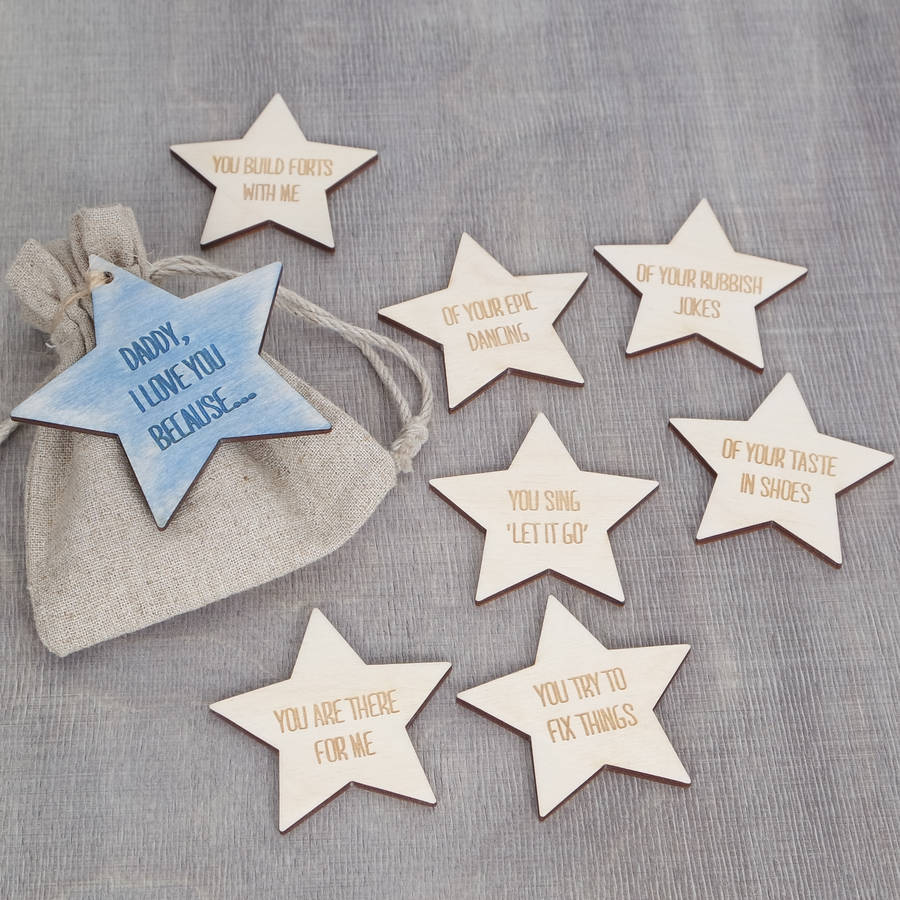 I Love You Because Personalised Message Star Tokens By Bombus