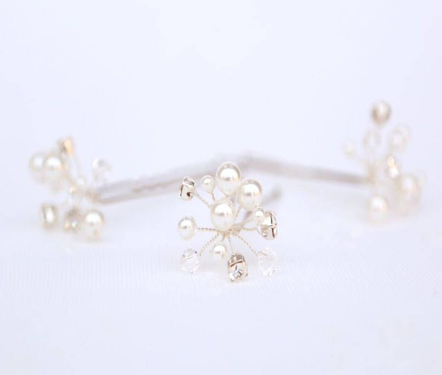 small crystal hair pins by lucie green couture