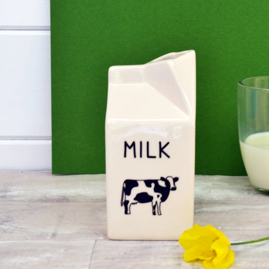 ceramic milk carton jug by solesmith