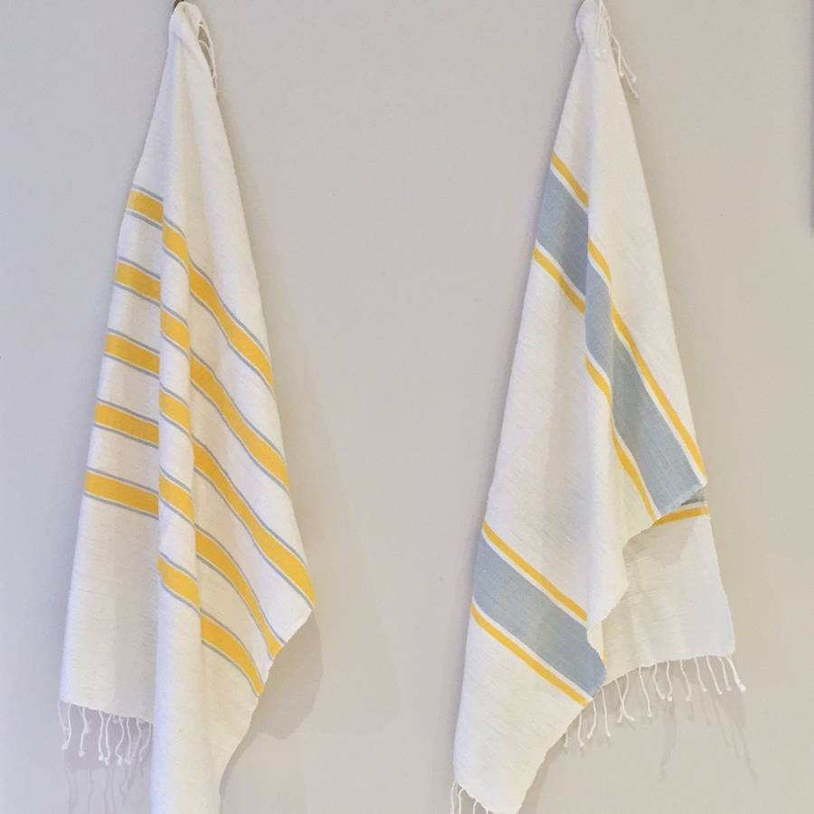 handwoven cotton striped hand towels by qÄsa qÄsa