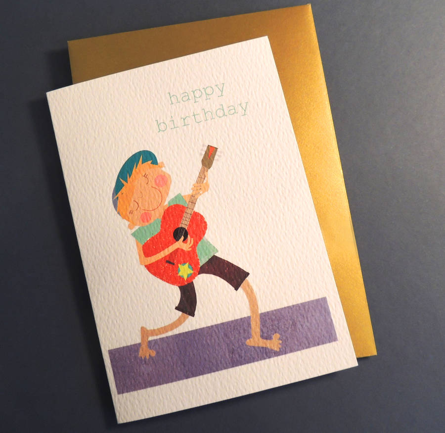 Guitarist Birthday Card By Kali Stileman Publishing 