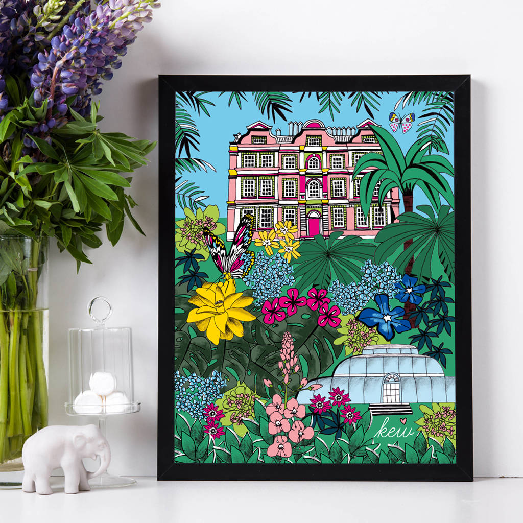 kew gardens illustrated art print by natalie lea owen