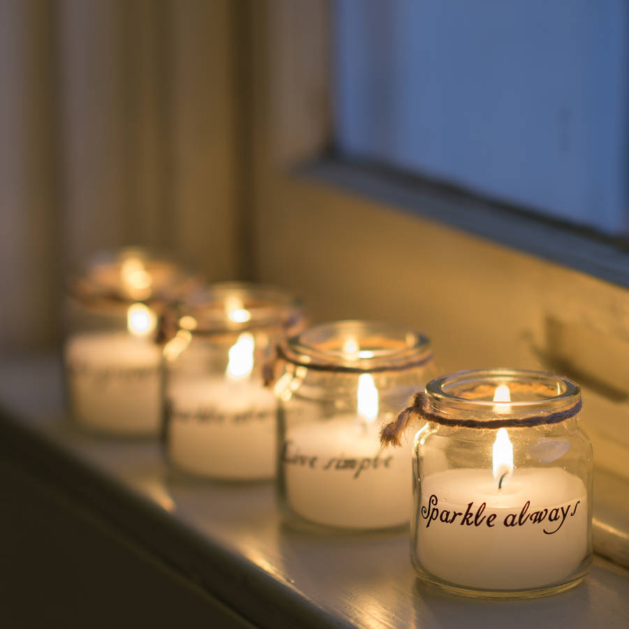 little quote candle jars gift set of four by the flower studio