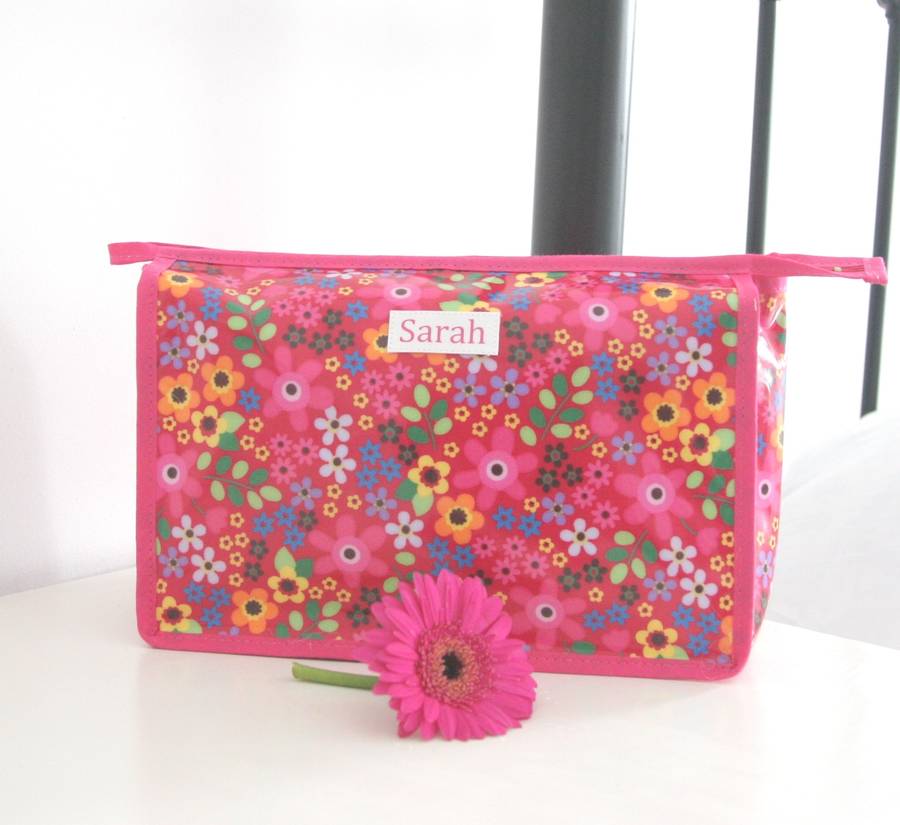 personalised retro wash bag by lucy lilybet