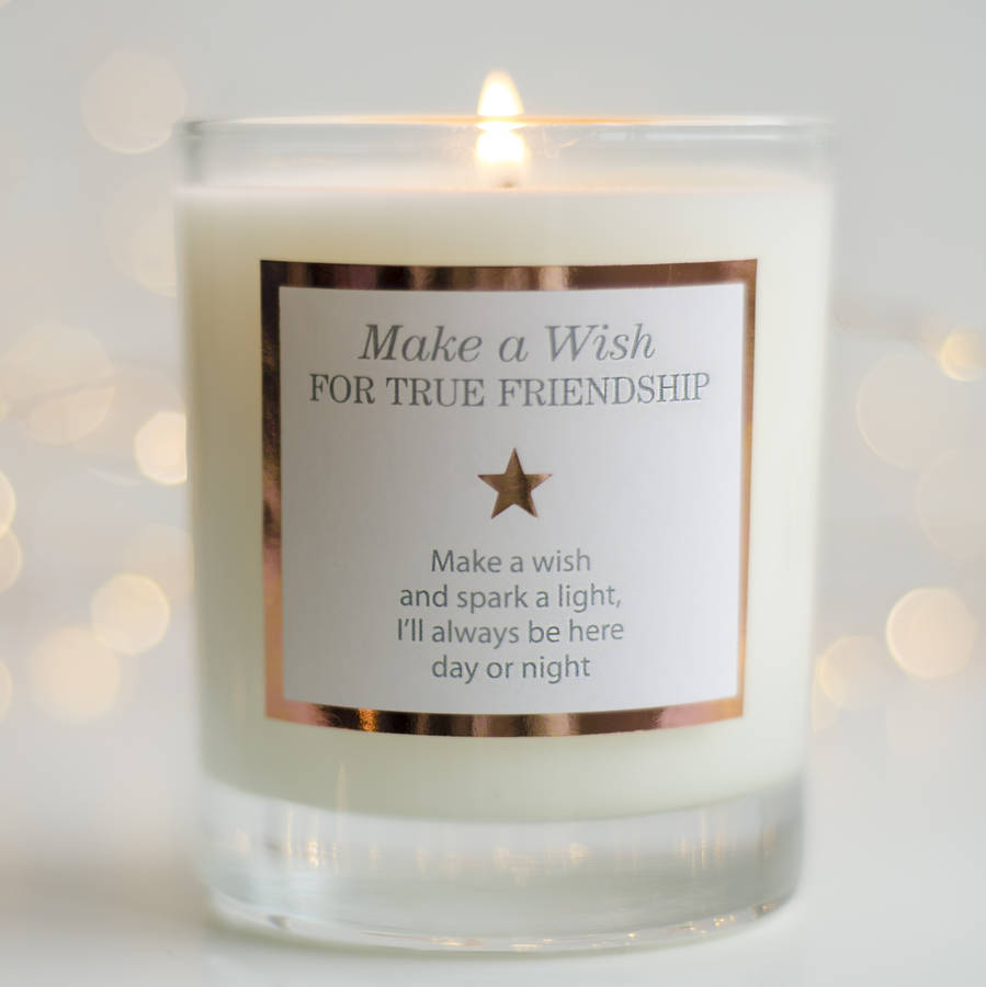 true friendship scented candle by make a wish candle company