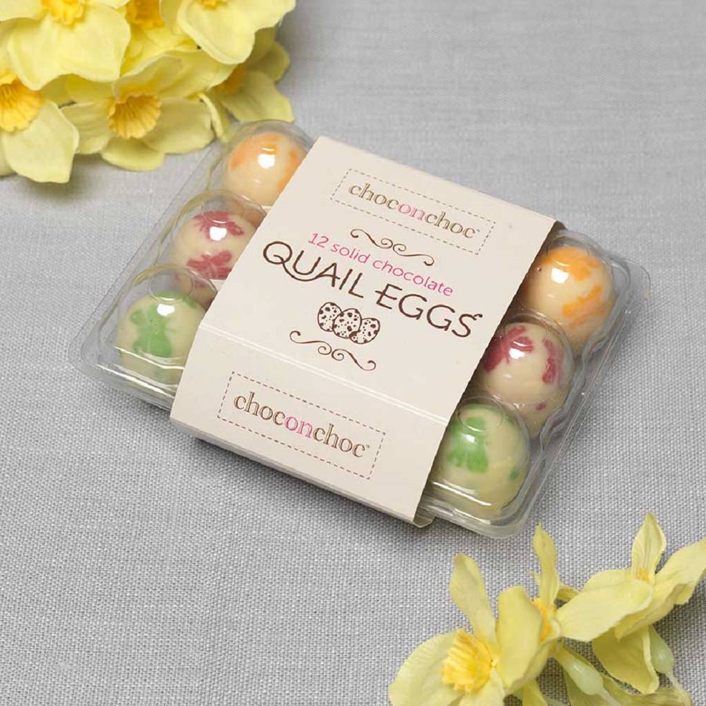 colourful chocolate quail eggs by choc on choc