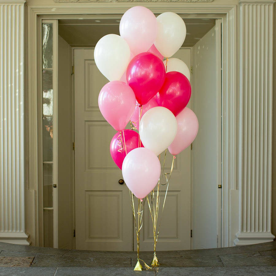 pack of 14 baby girl party balloons by bubblegum balloons