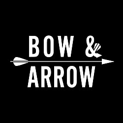 Bow and Arrow black circular logo 