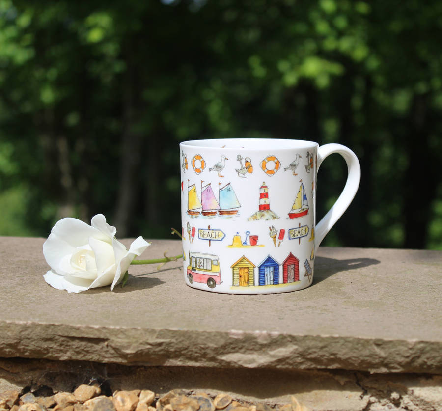 british seaside fine bone china mug by milly green