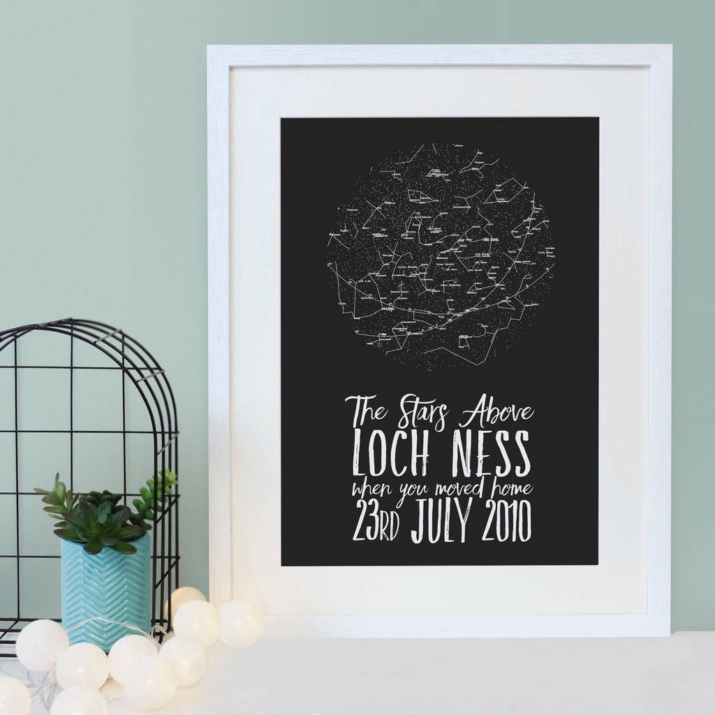 personalised star map print by bookishly | notonthehighstreet.com