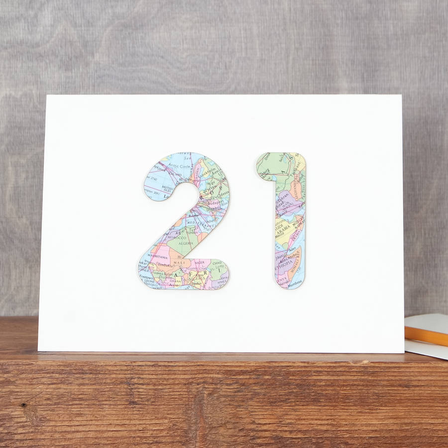 map location age birthday card by bombus