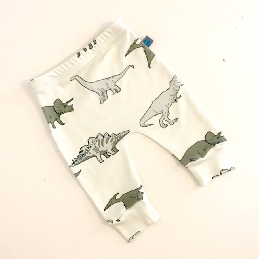 dinosaur print organic baby leggings by maebelle & bo