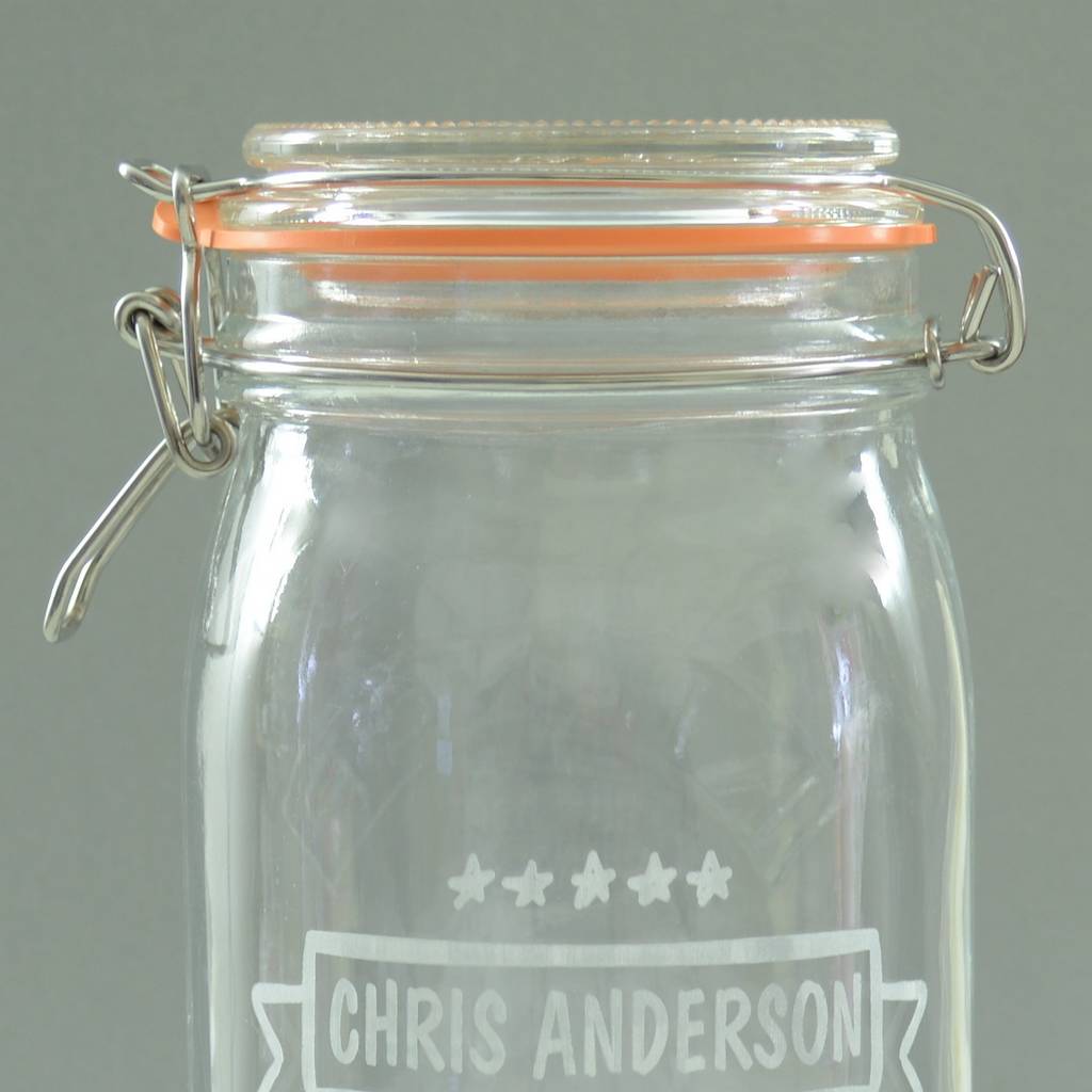 kilner jar personalised for him by chalk and cheese