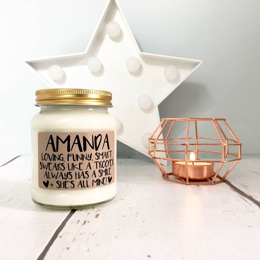 personalised valentine message scented soy candle by lollyrocket candle