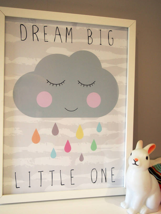 cloud nursery print by a bird & a bee