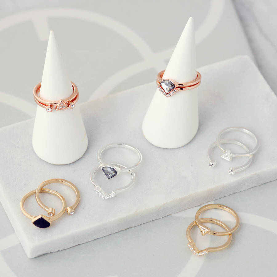 art deco stackable rings