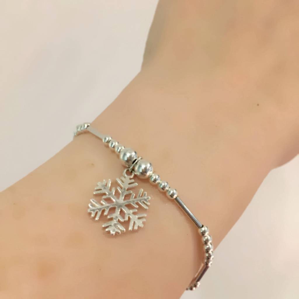 925 Sterling Silver Snowflake Bracelet By Flawless Notonthehighstreet