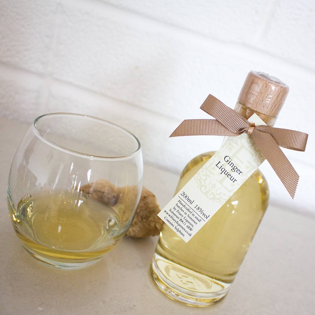 ginger gin liqueur gift bottle by friary liqueurs