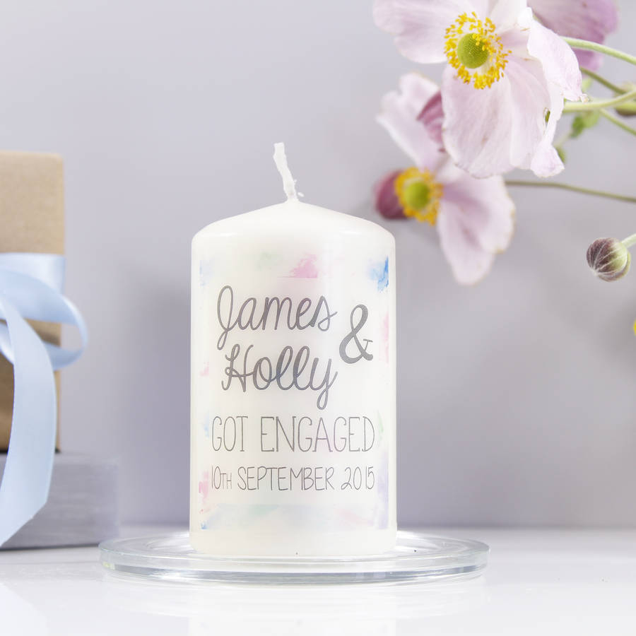 personalised 'engagement' candle by olivia ltd