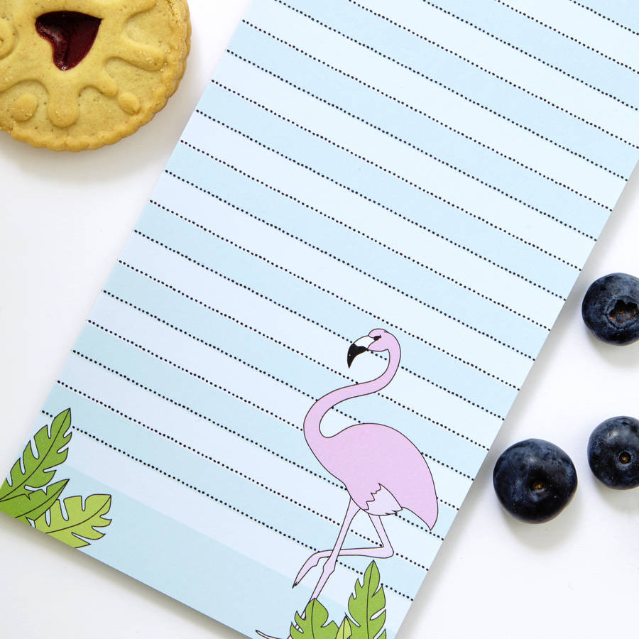 Magnetic Shopping List Pad With Flamingo By Superfumi 