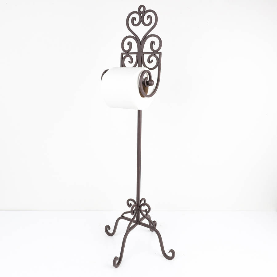 cast iron free standing heart toilet roll holder by dibor