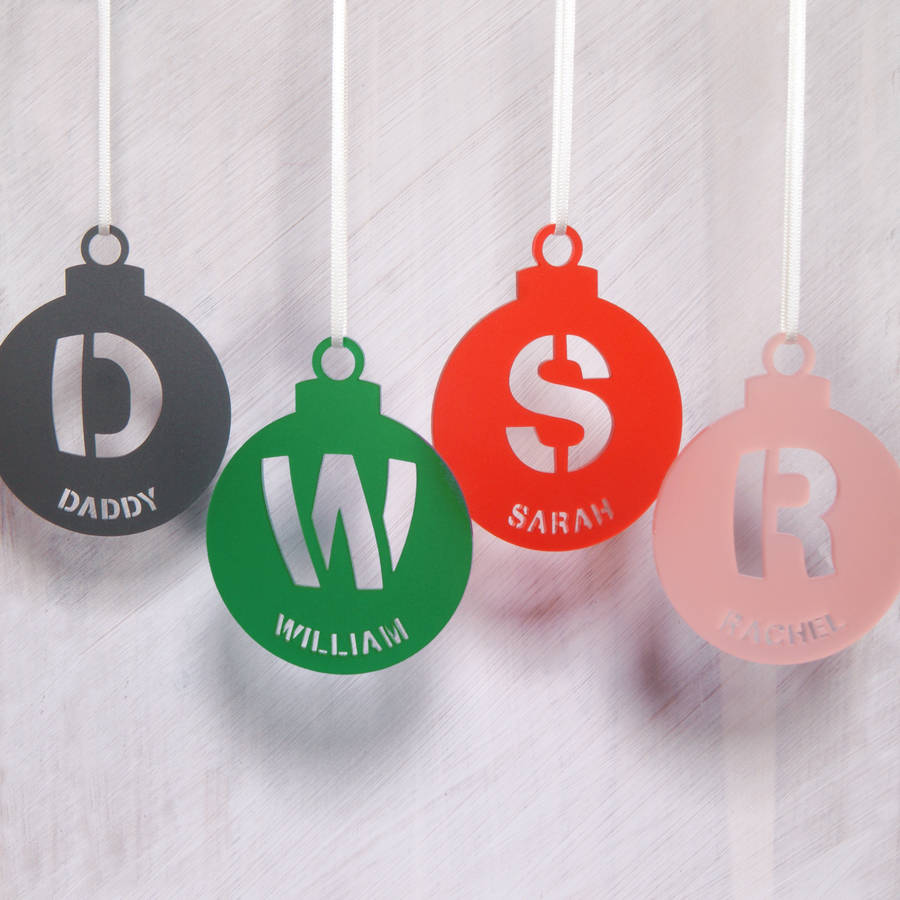 personalised initial bauble christmas tree decoration by urban twist