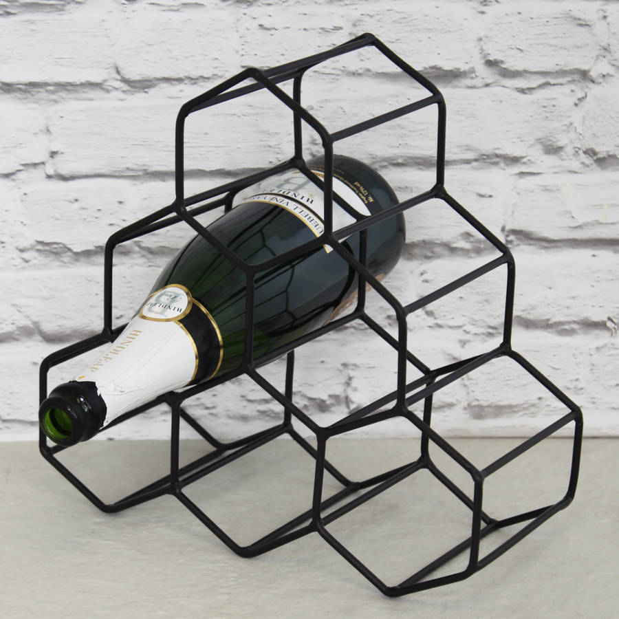 antique gold geometric wine rack by posh totty designs interiors