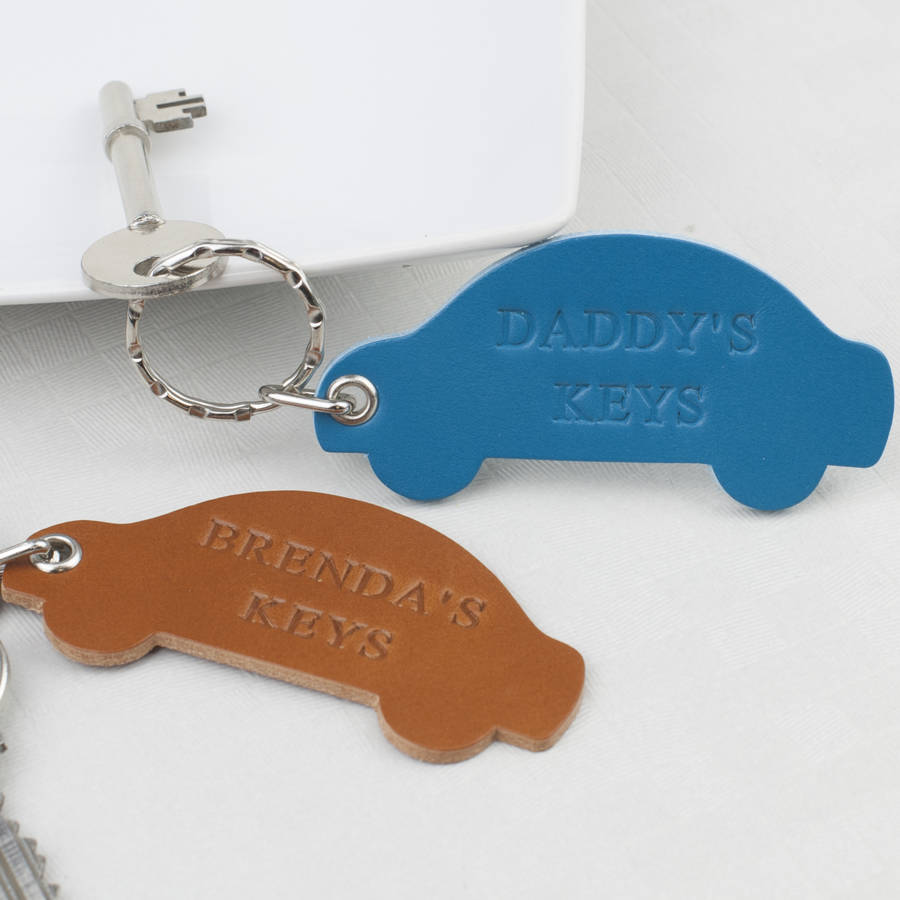 personalised leather car key ring by petiquette collars