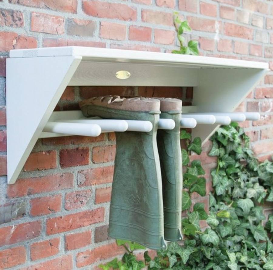 wooden boot rack / wall mounted cream by garden selections