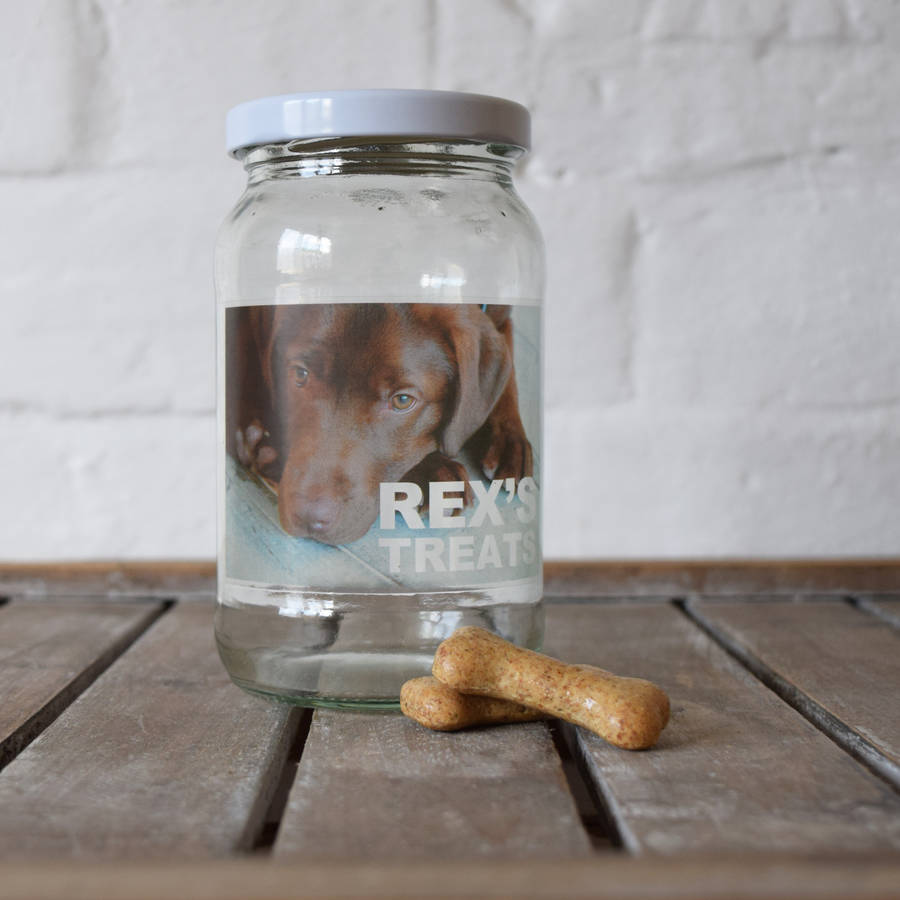 personalised photo pet storage treat jar by jg artwork