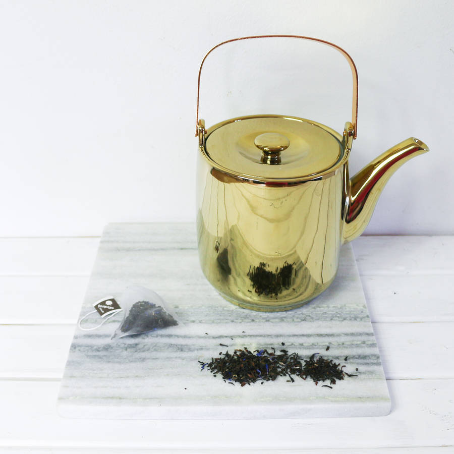 tea pot, gold by bonnie and bell