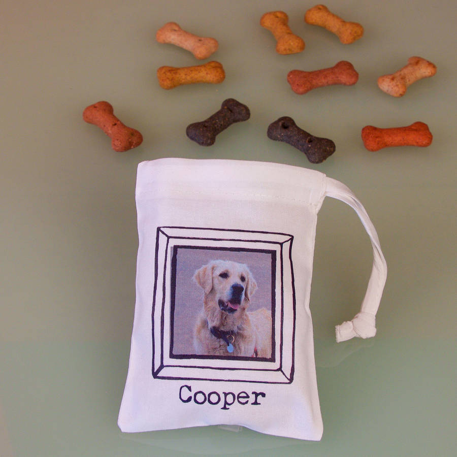 personalised dog treat bag by snapdragon