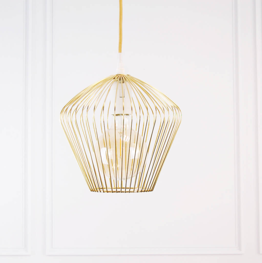 gold brass scandinavian geometric ceiling pendant light by made with