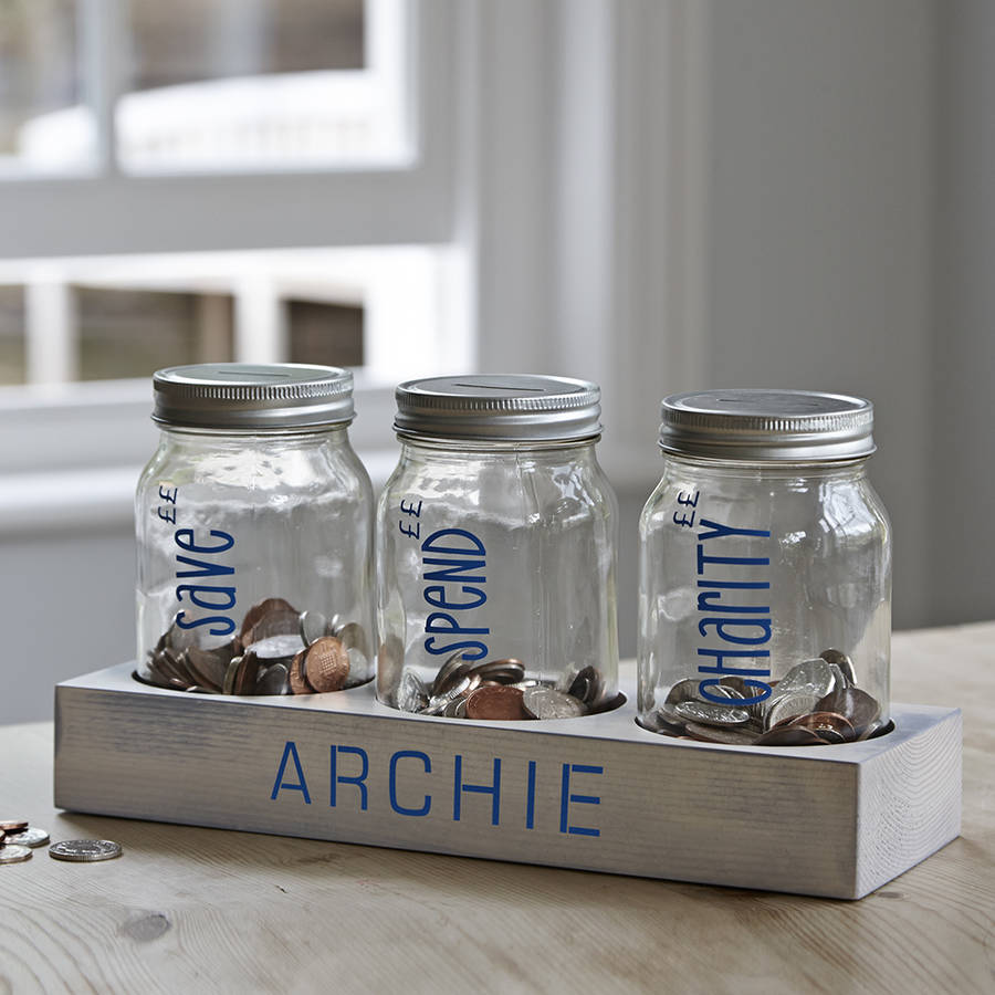 personalised coin jar set by lovestruck interiors