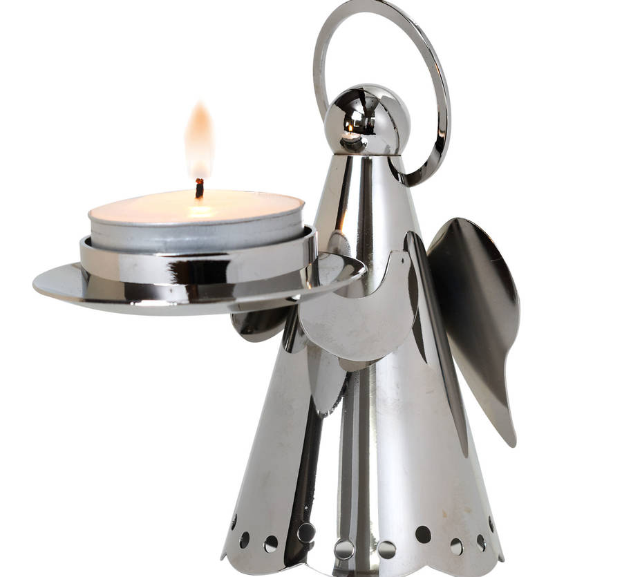 large angel tea light holder by ella james