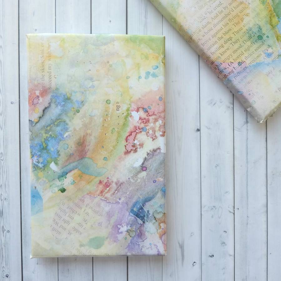 pastel watercolour effect wrapping paper by bookishly