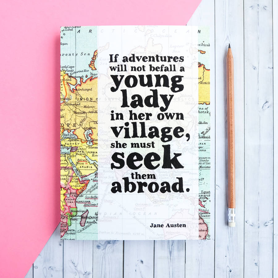 jane austen quote travel journal by bookishly