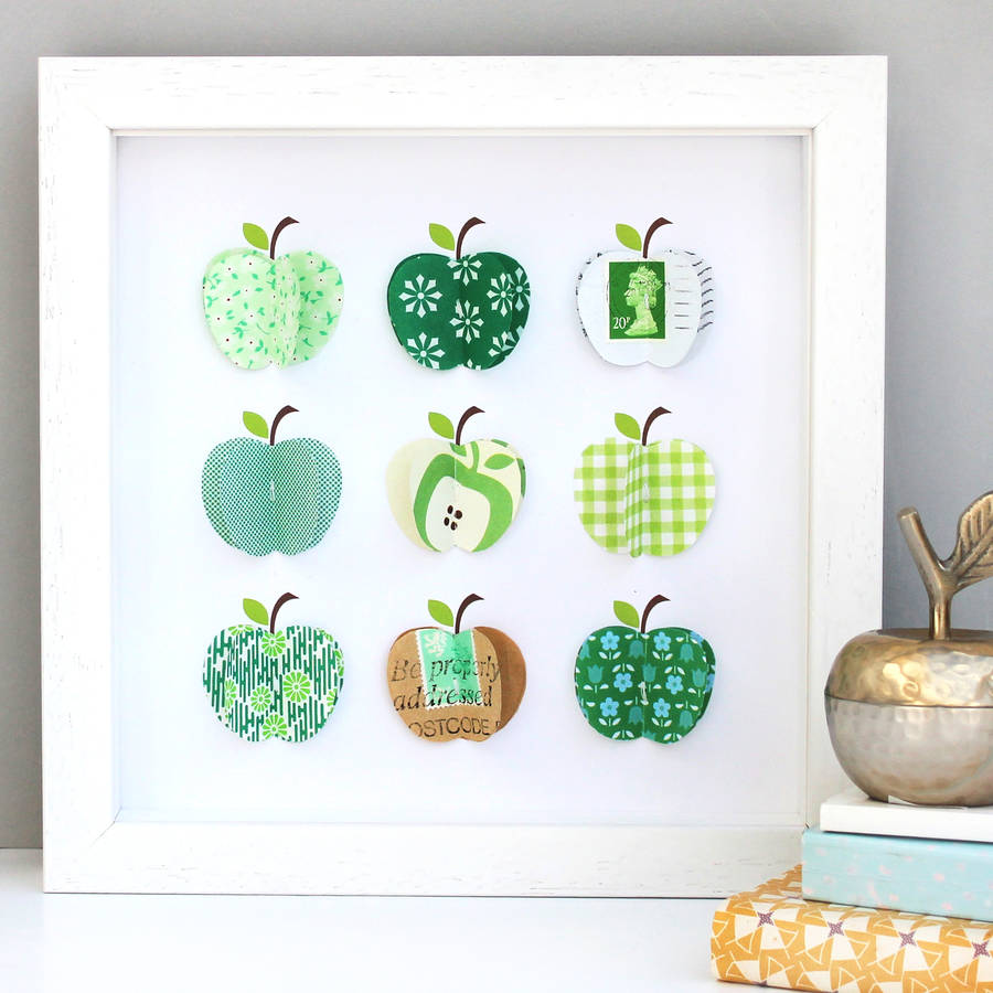 personalised paper apples framed art by sweet dimple