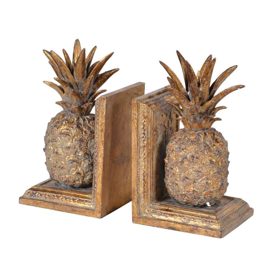 two pineapple bookends by out there interiors
