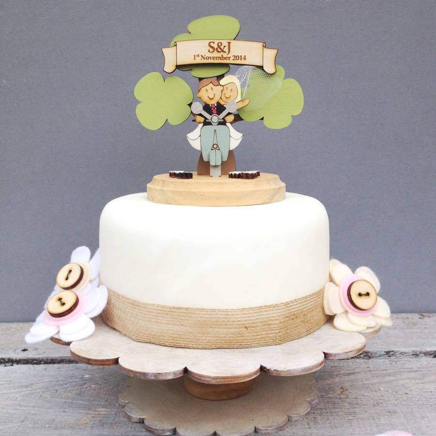 personalised scooter wedding cake topper by just toppers