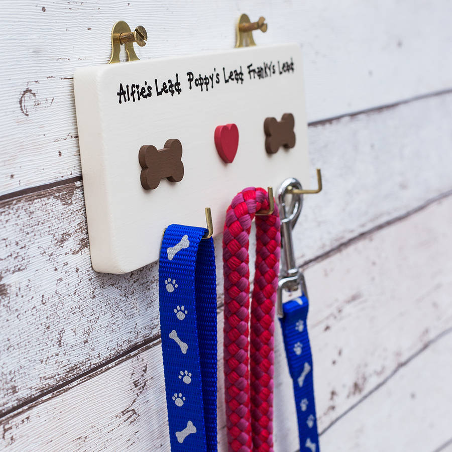 personalised triple dog lead hook by siop gardd